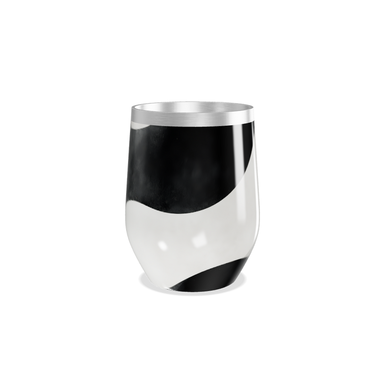 Copo Térmico Slim - Preto e Branco Aço Inox