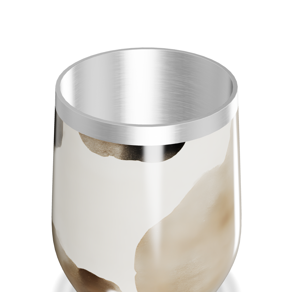 Copo Térmico Slim - Estampa Abstrata Bege