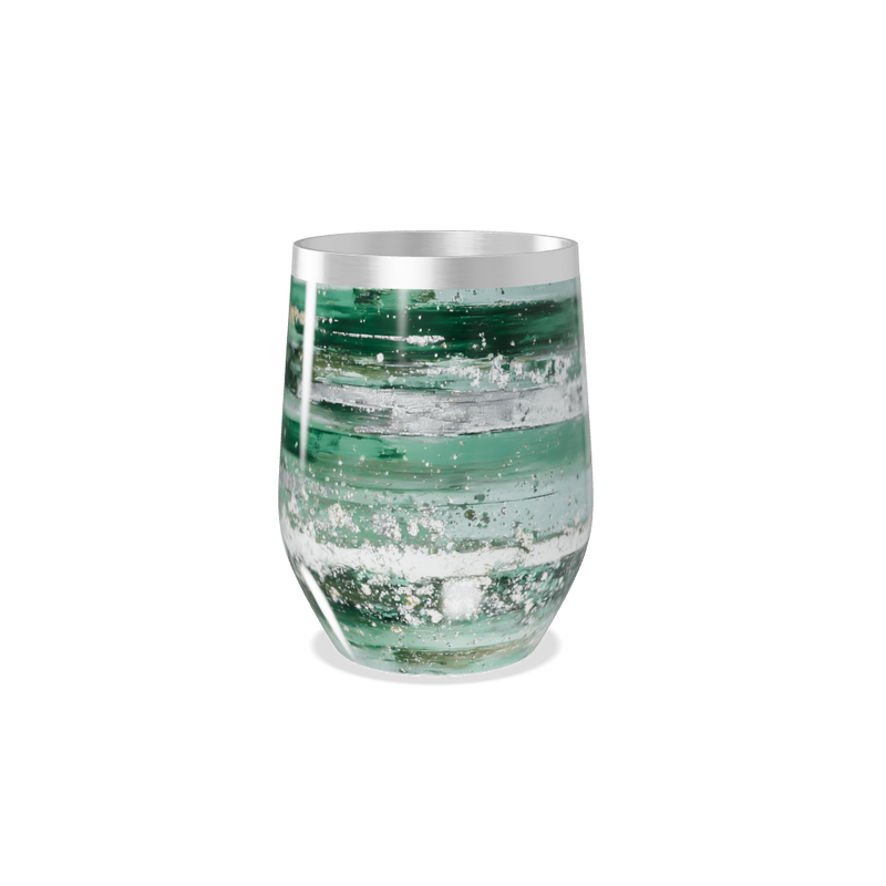 Copo Térmico Slim - Verde Mármore Vidro