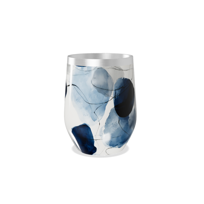 Copo Térmico Slim - Abstrato Azul Aço Inox