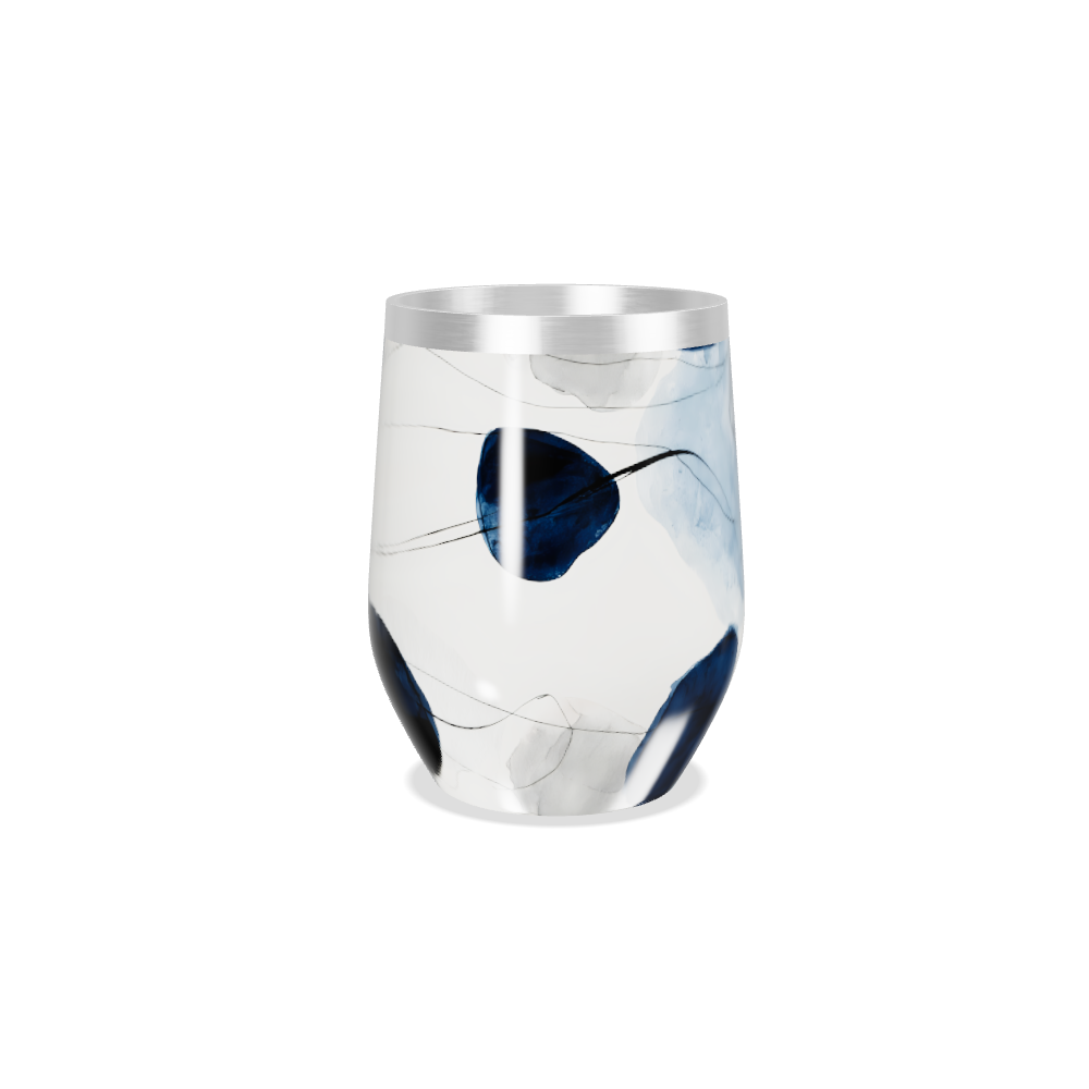 Copo Térmico Slim - Abstrato Azul Aço Inox