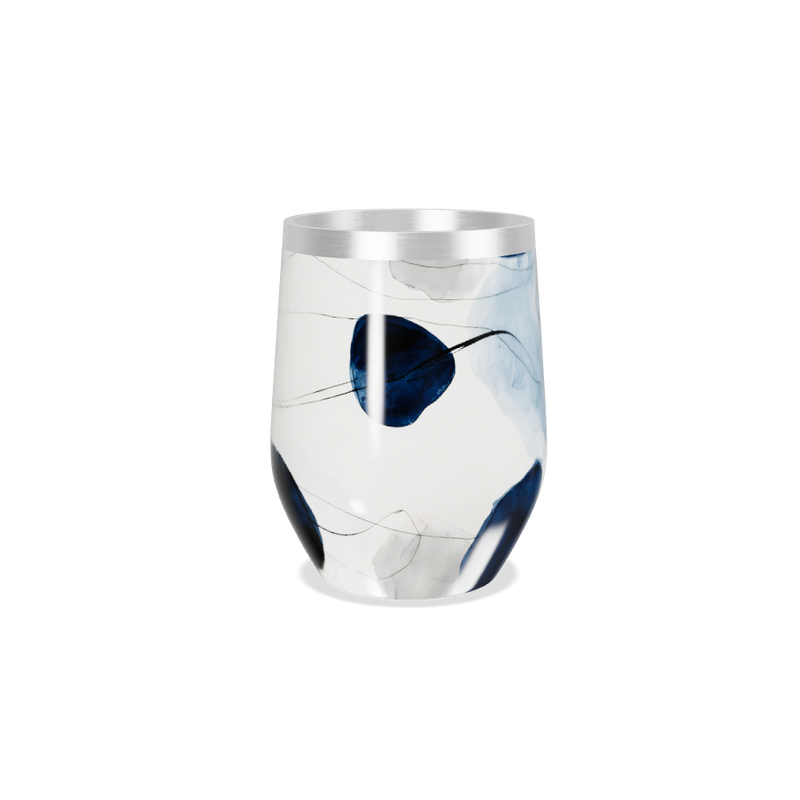 Copo Térmico Slim - Abstrato Azul Aço Inox