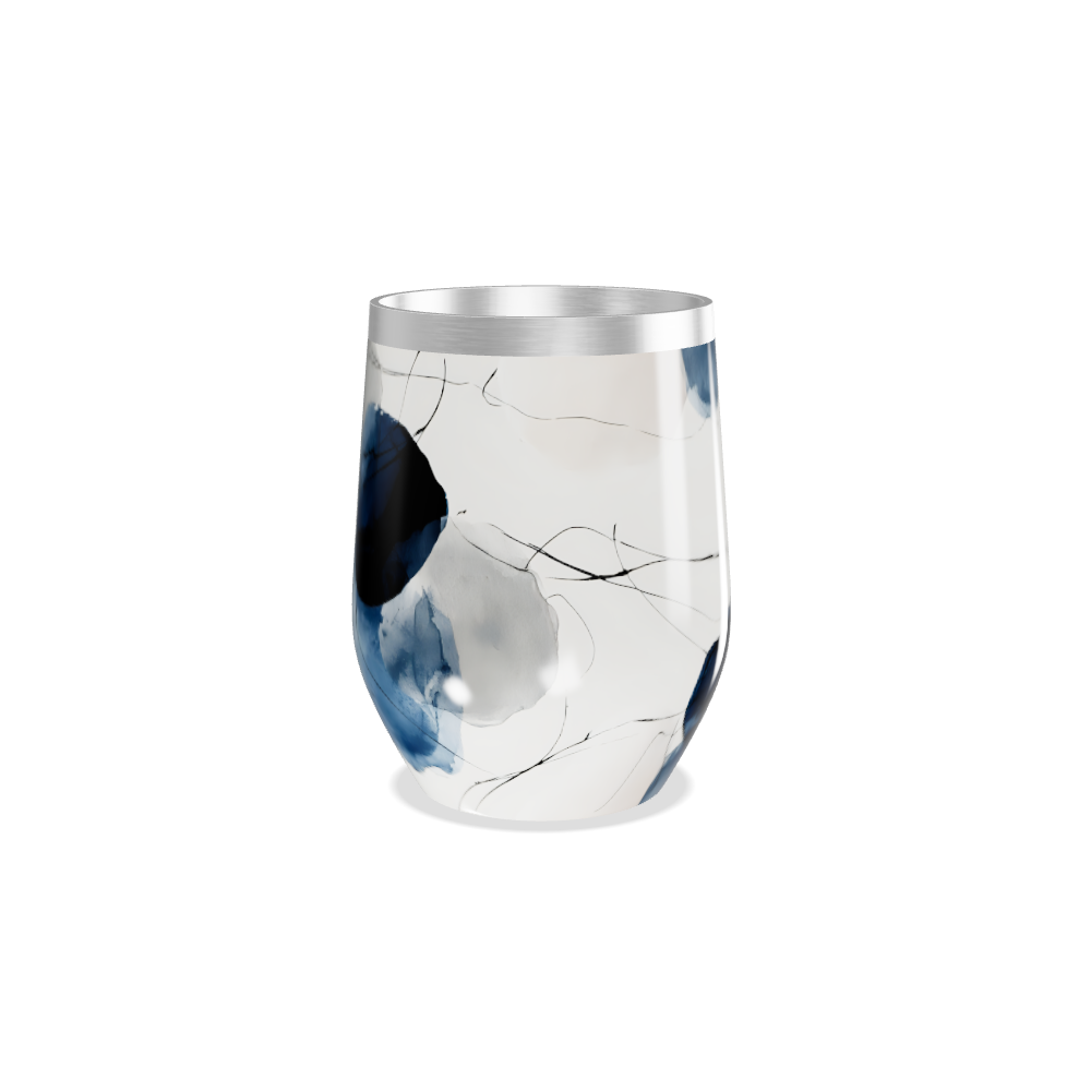 Copo Térmico Slim - Abstrato Azul Aço Inox