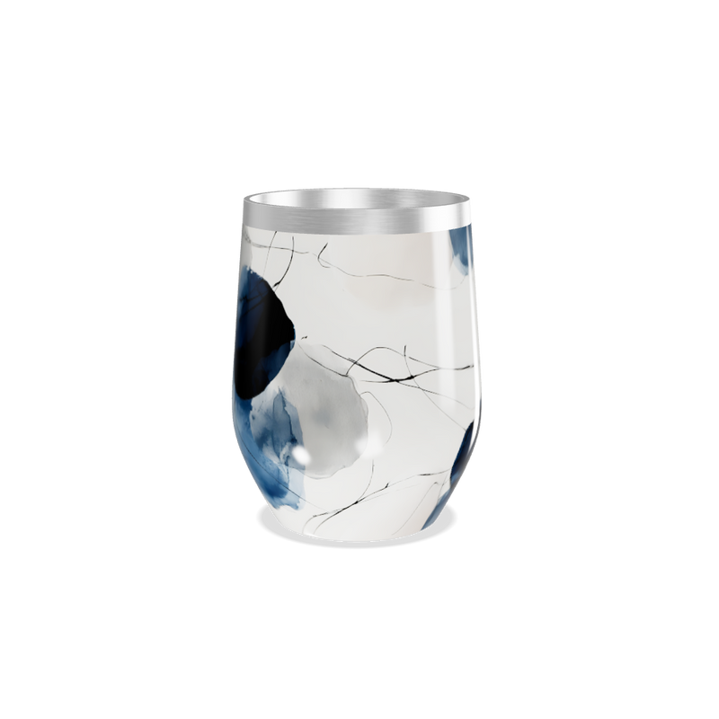 Copo Térmico Slim - Abstrato Azul Aço Inox