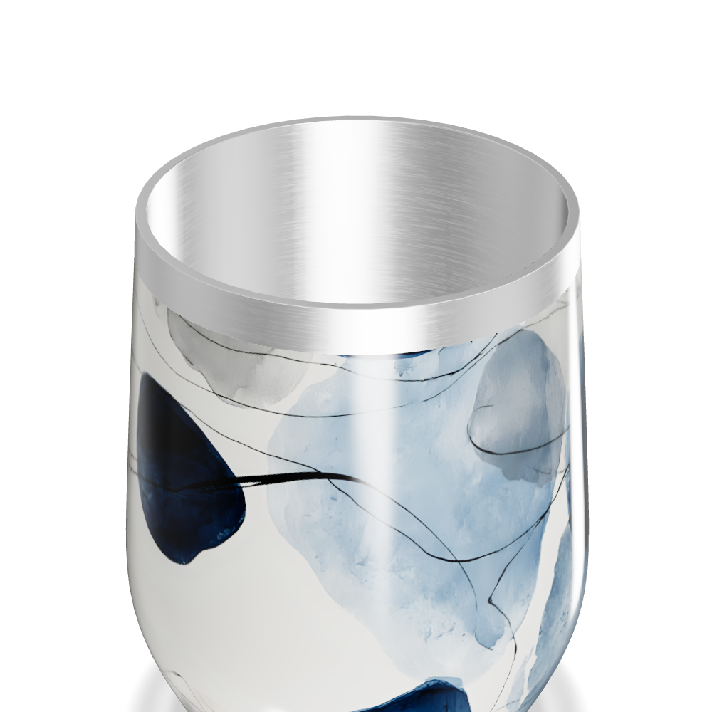 Copo Térmico Slim - Abstrato Azul Aço Inox