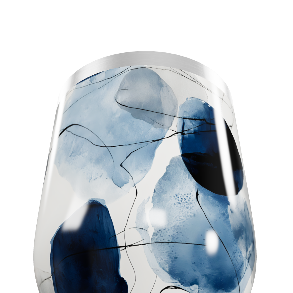 Copo Térmico Slim - Abstrato Azul Aço Inox