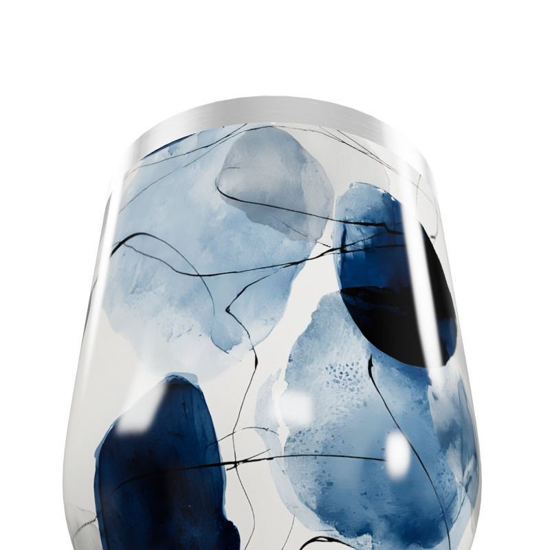 Copo Térmico Slim - Abstrato Azul Aço Inox