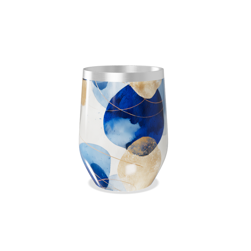 Copo Térmico Slim - Estampa Azul e Dourada