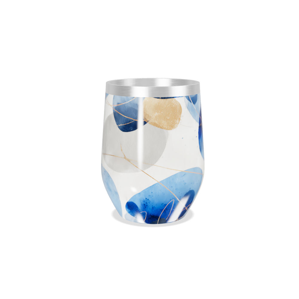 Copo Térmico Slim - Estampa Azul e Dourada