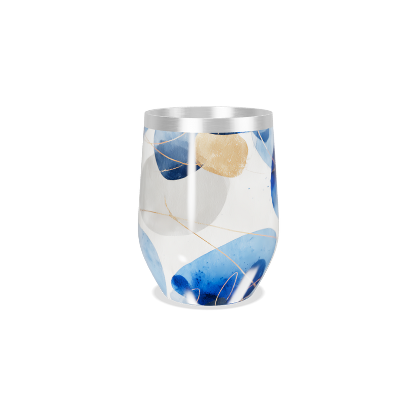 Copo Térmico Slim - Estampa Azul e Dourada