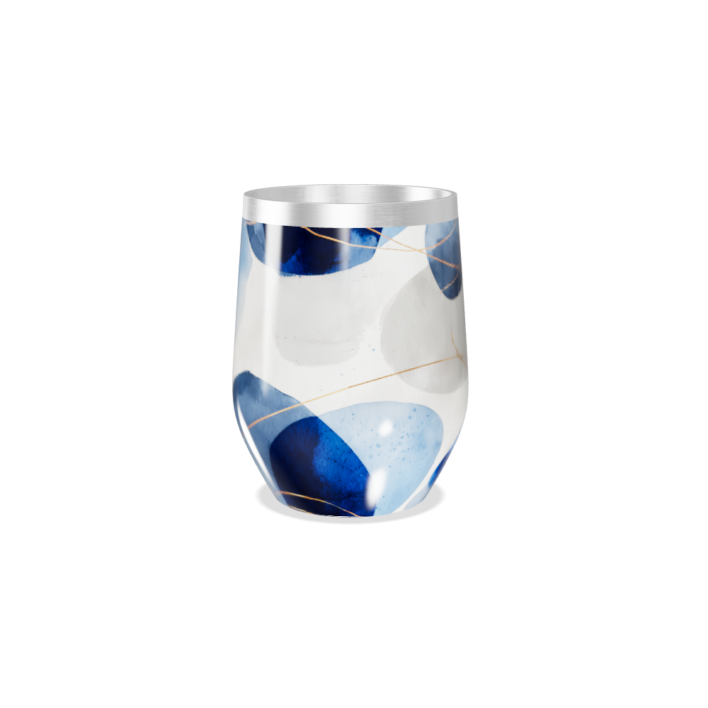 Copo Térmico Slim - Estampa Azul e Dourada