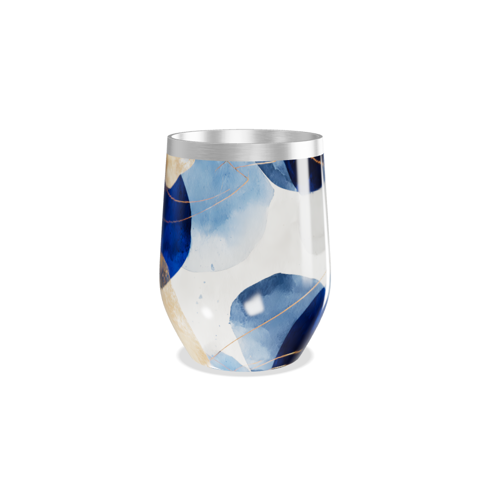 Copo Térmico Slim - Estampa Azul e Dourada