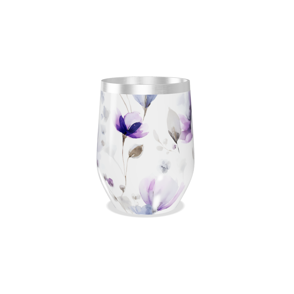 Copo Térmico Slim - Floral Roxo Aço Inox