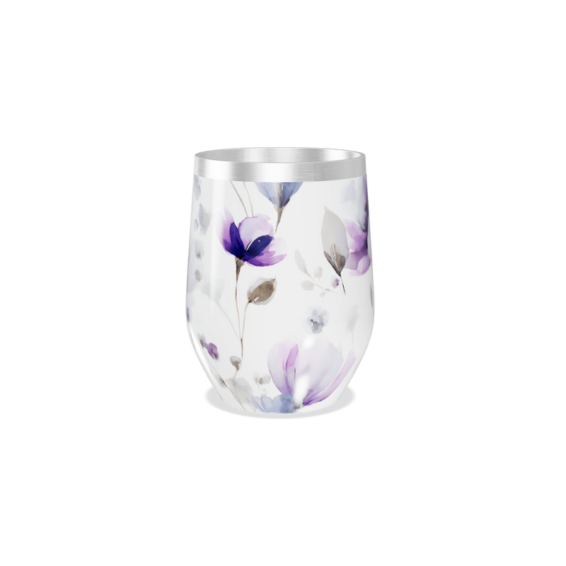 Copo Térmico Slim - Floral Roxo Aço Inox