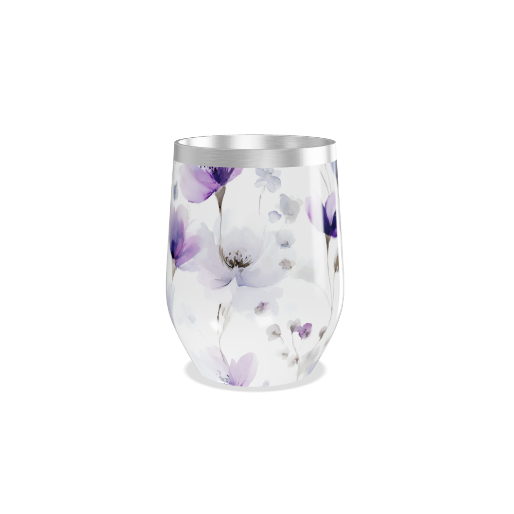 Copo Térmico Slim - Floral Roxo Aço Inox
