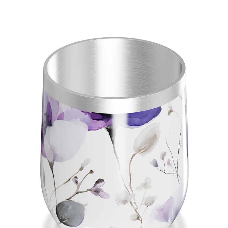 Copo Térmico Slim - Floral Roxo Aço Inox