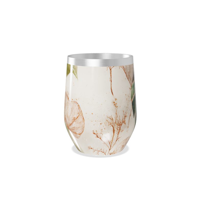 Copo Térmico Slim - Floral Bege Aço Inox