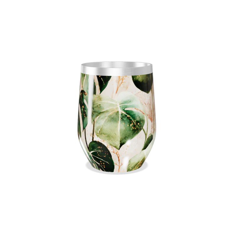 Copo Térmico Slim - Floral Bege Aço Inox