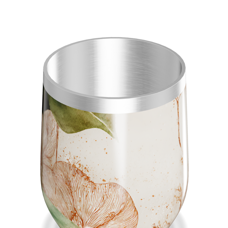 Copo Térmico Slim - Floral Bege Aço Inox