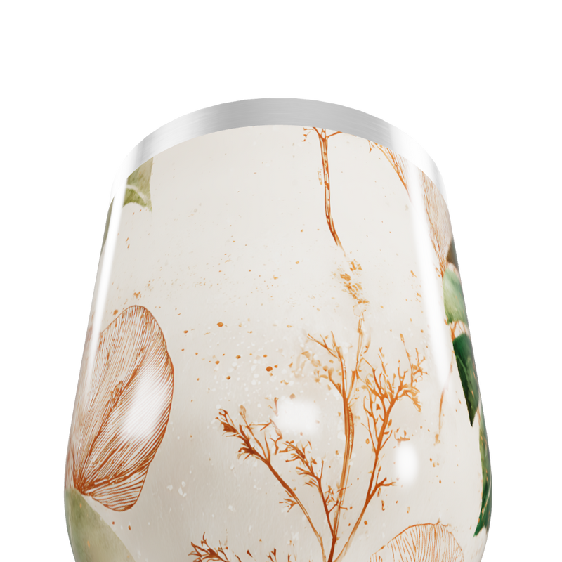 Copo Térmico Slim - Floral Bege Aço Inox