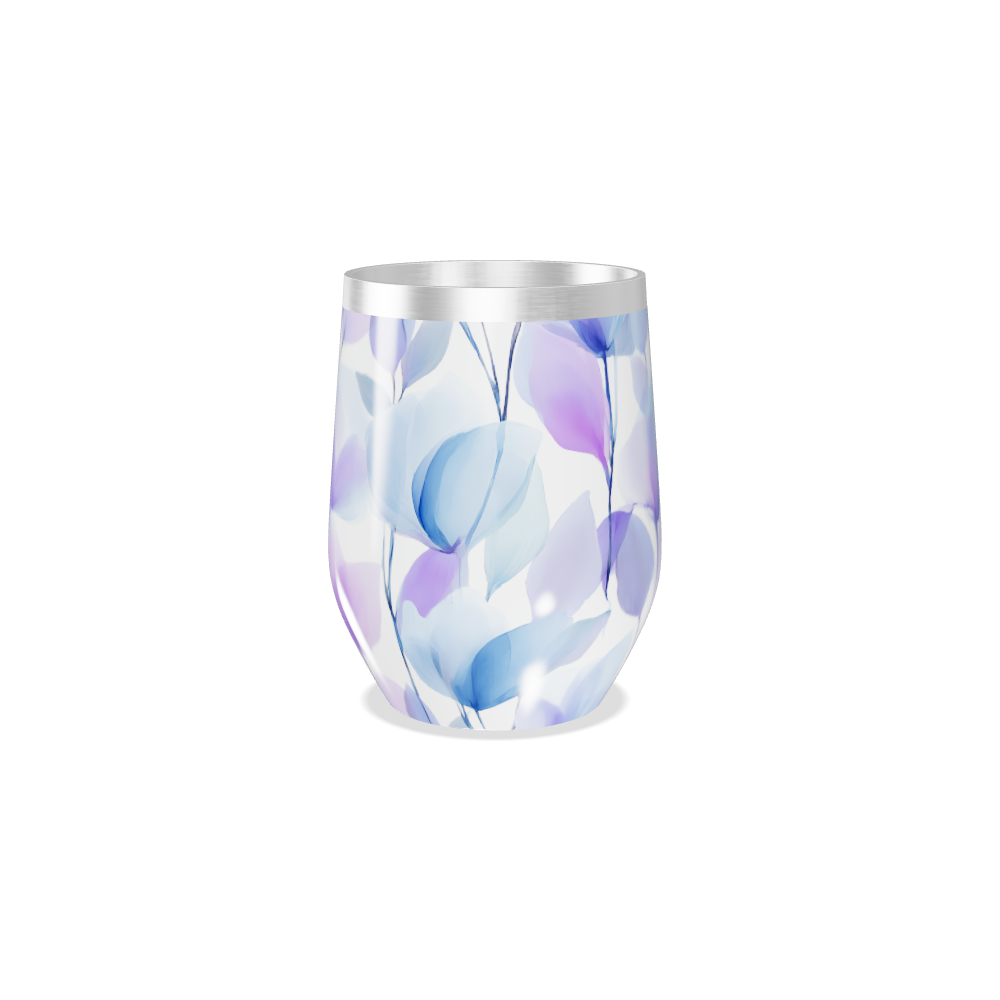 Copo Térmico Slim - Floral Azul e Roxo