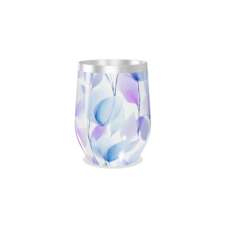 Copo Térmico Slim - Floral Azul e Roxo