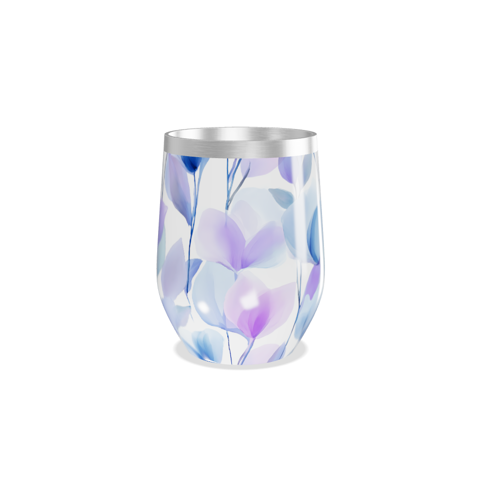 Copo Térmico Slim - Floral Azul e Roxo