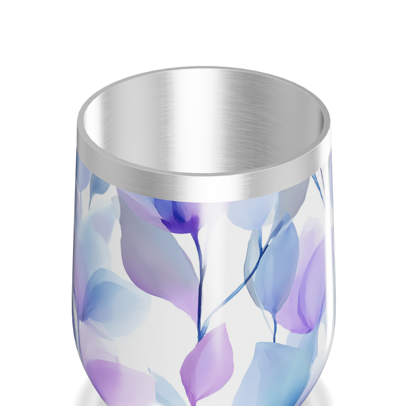 Copo Térmico Slim - Floral Azul e Roxo