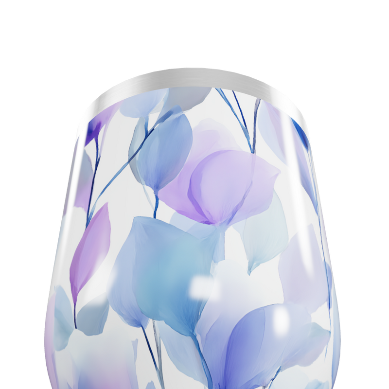 Copo Térmico Slim - Floral Azul e Roxo