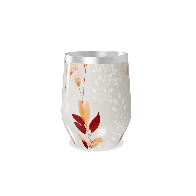 Copo Térmico Slim - Floral Bege Aço Inox