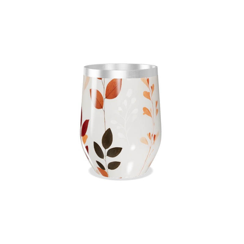 Copo Térmico Slim - Floral Bege Aço Inox