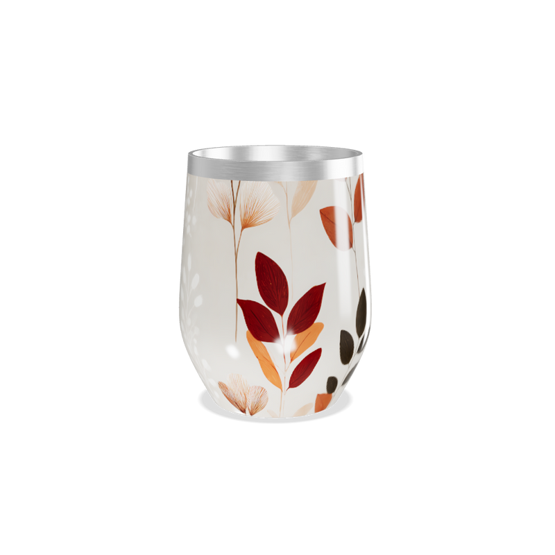 Copo Térmico Slim - Floral Bege Aço Inox