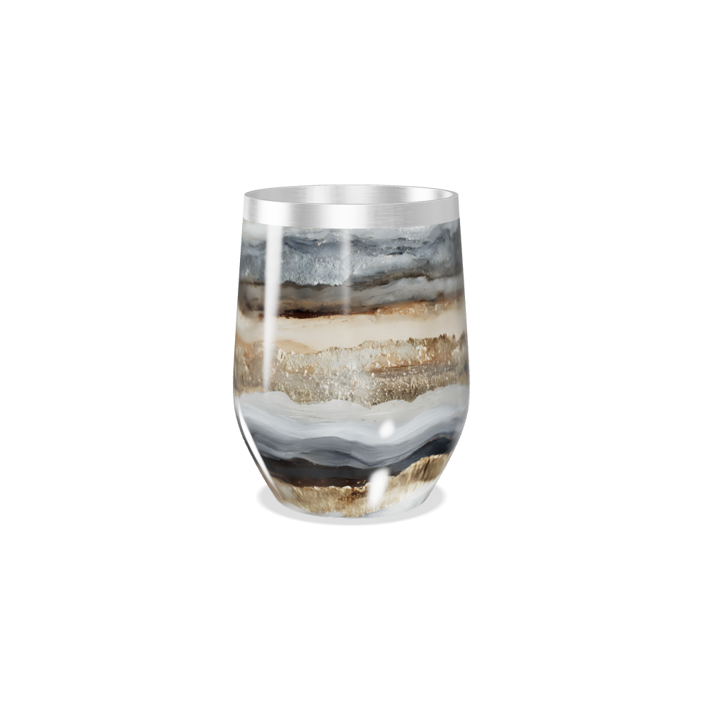 Copo Térmico Slim - Mármore Preto e Branco