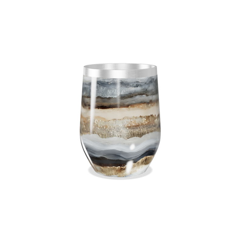 Copo Térmico Slim - Mármore Preto e Branco