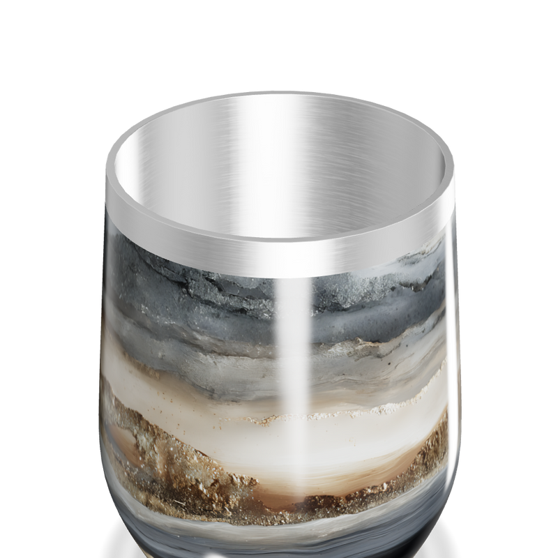 Copo Térmico Slim - Mármore Preto e Branco