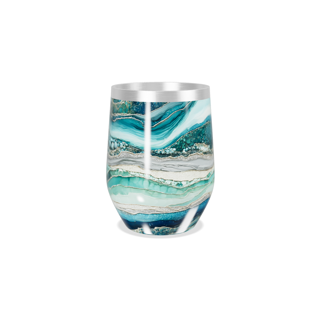 Copo Térmico Slim - Estampa Marble Azul