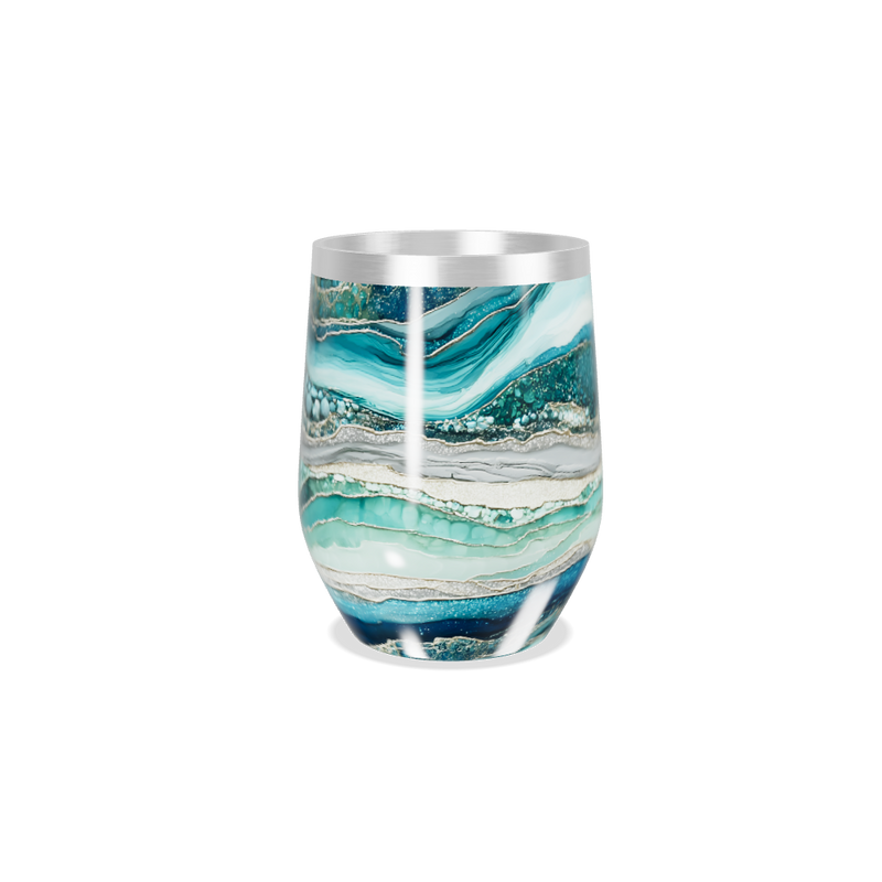 Copo Térmico Slim - Estampa Marble Azul