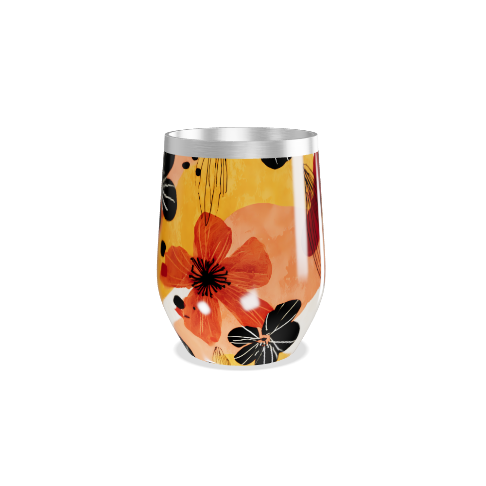 Copo Térmico Slim - Floral Multicolorido Inox