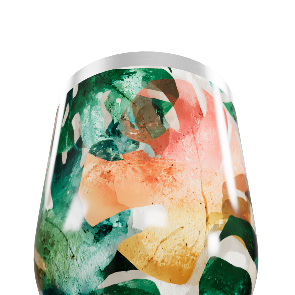 Copo Térmico Slim - Floral Colorido Aço Inox