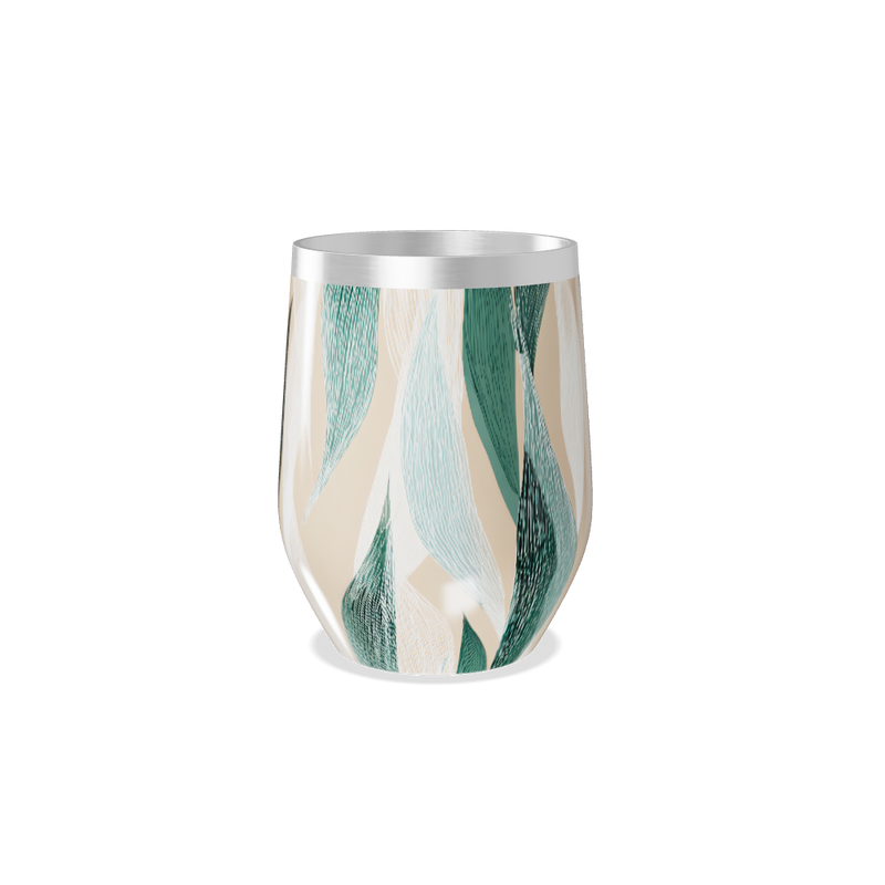 Copo Térmico Slim - Folhas Verde Bege