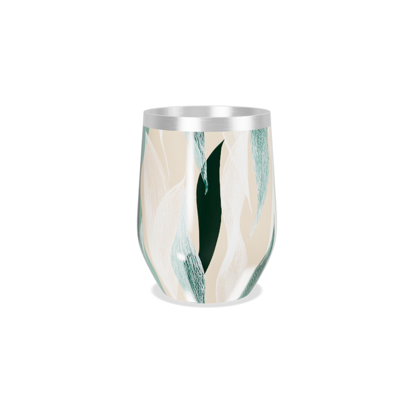 Copo Térmico Slim - Folhas Verde Bege