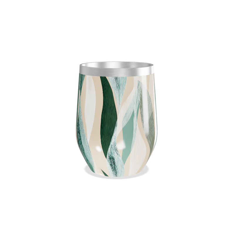 Copo Térmico Slim - Folhas Verde Bege