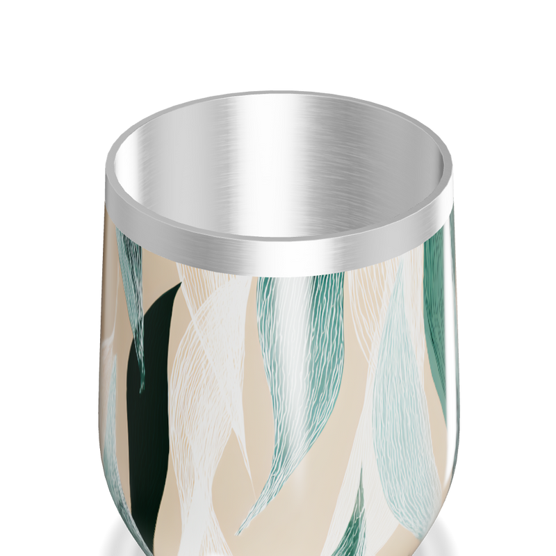 Copo Térmico Slim - Folhas Verde Bege