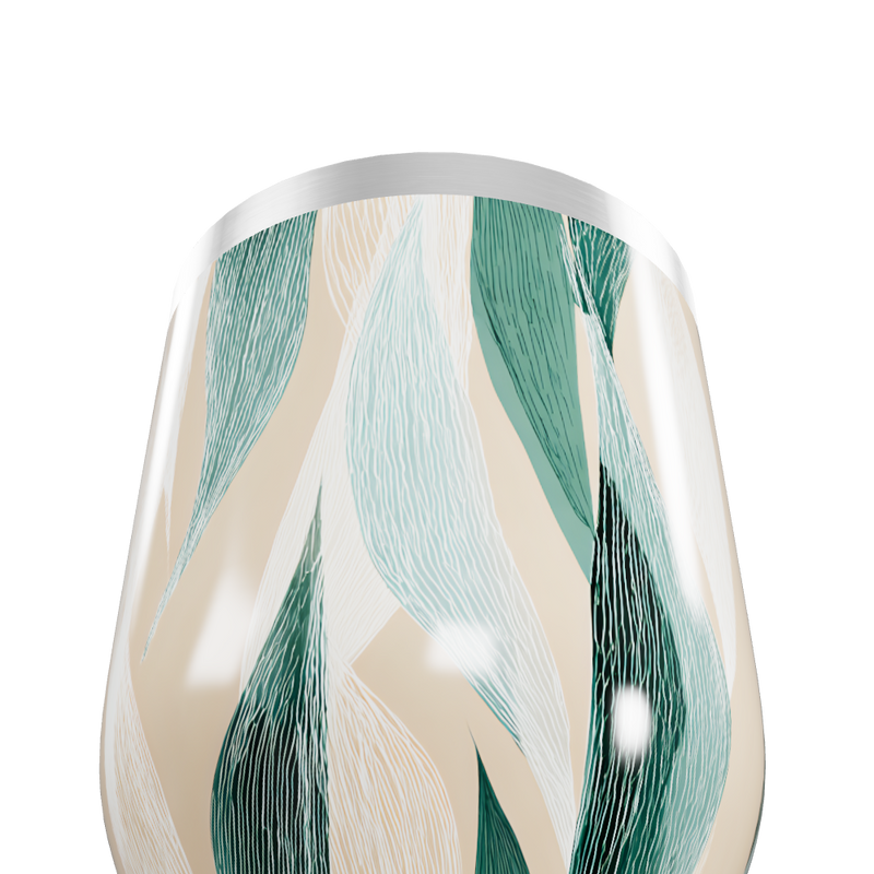 Copo Térmico Slim - Folhas Verde Bege