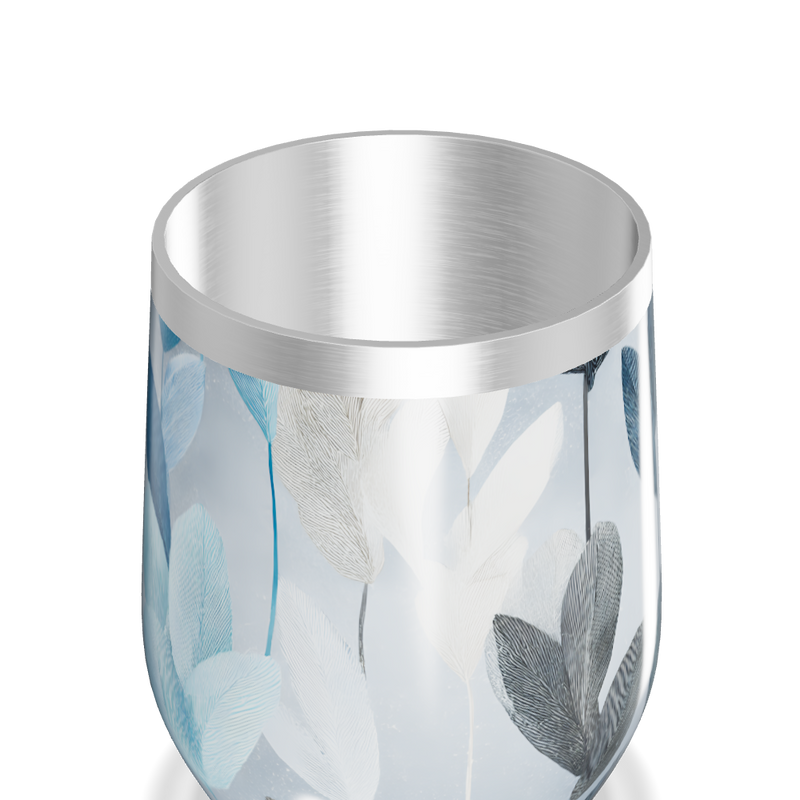 Copo Térmico Slim - Folhas Azul e Branco