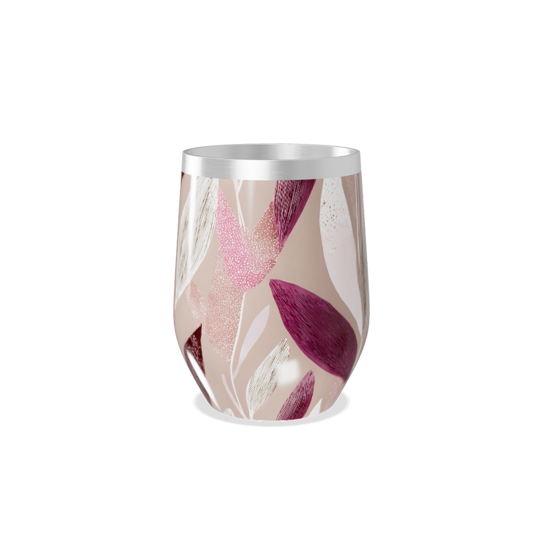 Copo Térmico Slim - Floral Bege e Vinho