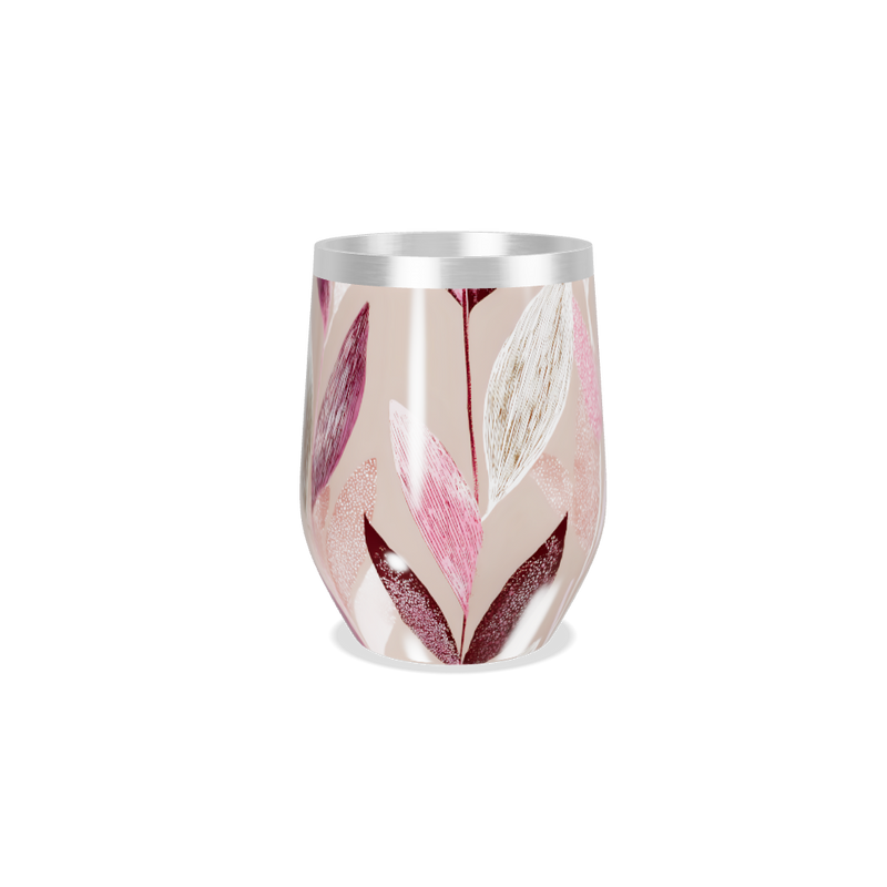 Copo Térmico Slim - Floral Bege e Vinho