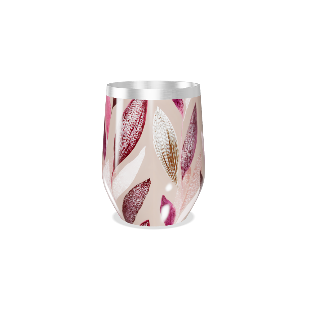 Copo Térmico Slim - Floral Bege e Vinho