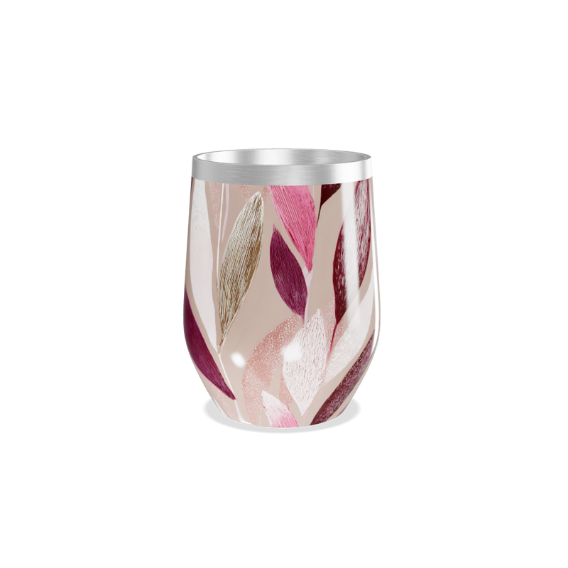 Copo Térmico Slim - Floral Bege e Vinho