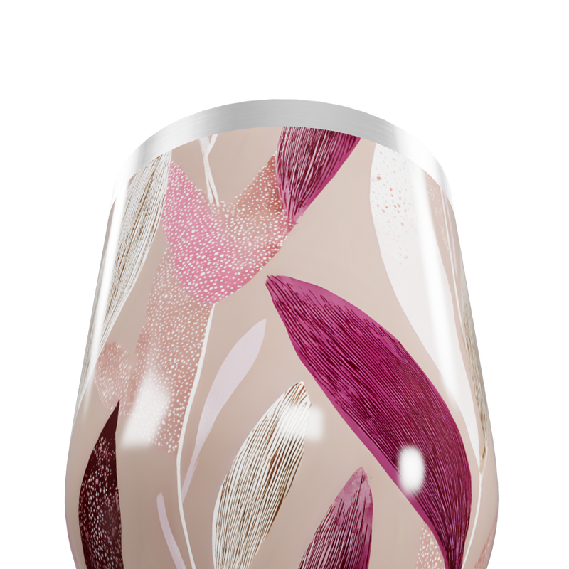 Copo Térmico Slim - Floral Bege e Vinho